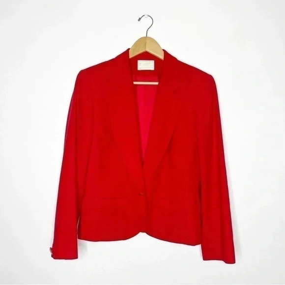 Pendleton Red Vintage Wool Blazer Skirt Suit Set Size 6 - Picture 1 of 12